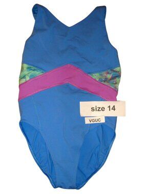 Ivivva Girls Blue One-Piece Bodysuit with Pink and Multicolor Accents